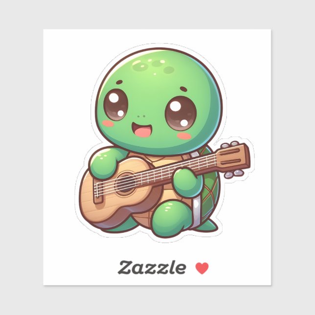 Cute Chibi Turtle Playing Guitar (Sheet)