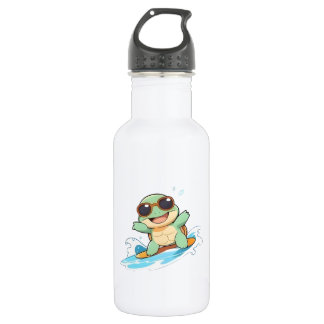 Cute Chibi Turtle Surfer Summer Beach Design 532 Ml Water Bottle