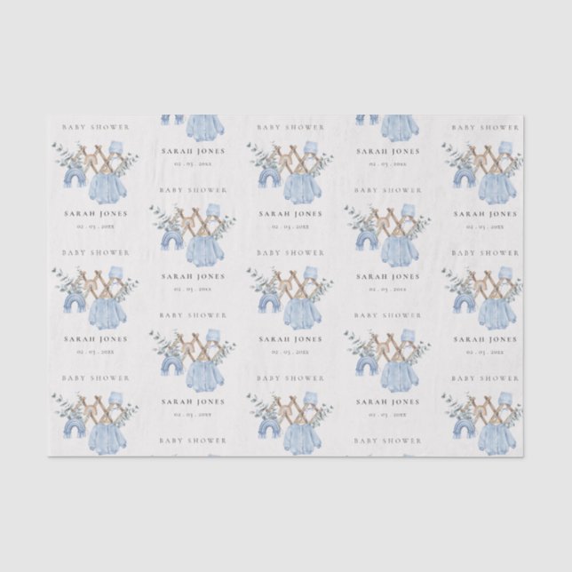 Cute Chic Boy Baby Clothes Essential Baby Shower Tissue Paper (Front)