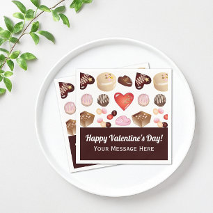Cute Chic Chocolate Candy Heart Valentine Paper Napkin