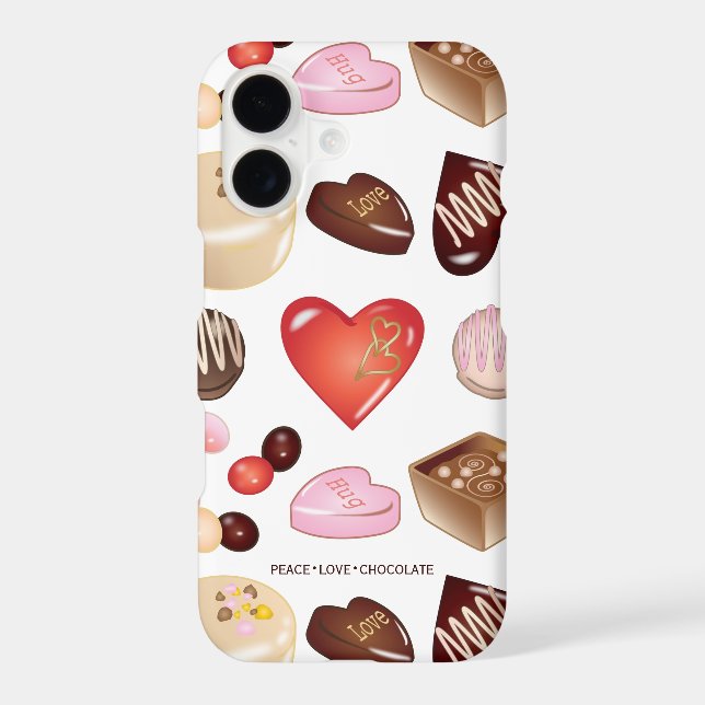 Cute Chic Colourful Chocolate Candy Heart Pattern (Back)