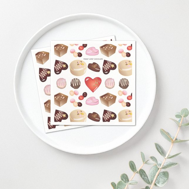 Cute Chic Colourful Chocolate Candy Pattern Paper Napkin (Creator Uploaded)
