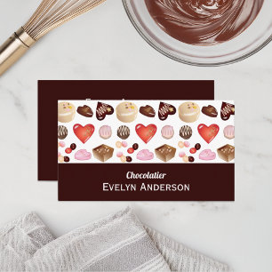 Cute Chic Colourful Chocolatier Chocolate Shop Business Card
