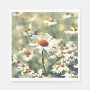 Cute Chic Colourful Summer Daisies Flower Pattern Napkin