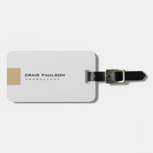 Cute Chic Light Grey Beige Minimalist Plain Luggage Tag
