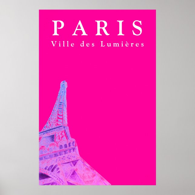 Cute Chic Paris Eiffel Tower Quote Poster (Front)