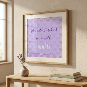 Cute Chic Pastel Lavender Motivational Poster
