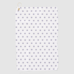 Cute Chic Pattern Flower Lavender Polka Dot Golf Towel