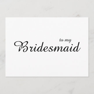 Cute Chic To My Bridesmaid Wedding Thank You Card