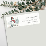 Cute Chic Watercolor Snowman Christmas Address<br><div class="desc">If you need any further customisation please feel free to message me on yellowfebstudio@gmail.com.</div>
