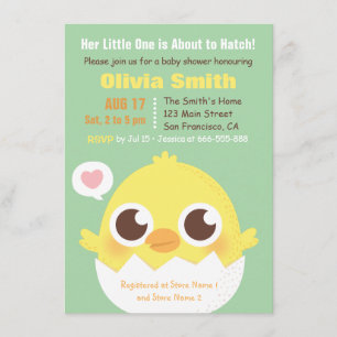 Cute Chick About to Hatch Baby Shower Invitations