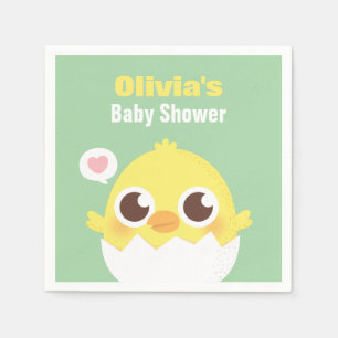 Cute Chick About to Hatch Baby Shower Napkins
