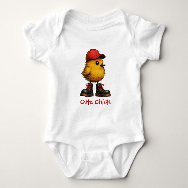 Cute Chick Baby Bodysuit (Front)