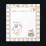 Cute chick birthday time capsule message notepad<br><div class="desc">A Little Cute Chick. Watercolor kids birthday party. Watercolor cute chicken or rooster in birthday hat,  cake with berries,  purple balloon,  festive garland of flags. Beige-brown cage background.</div>