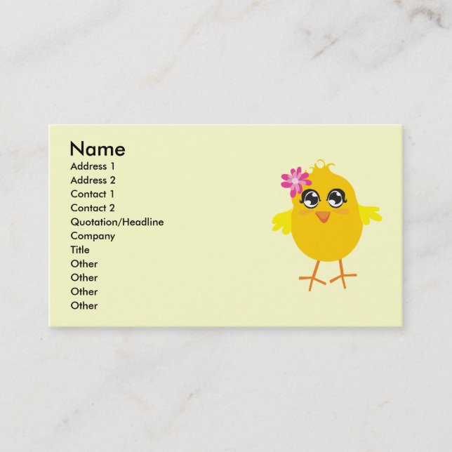 Cute Chick Business Card (Front)