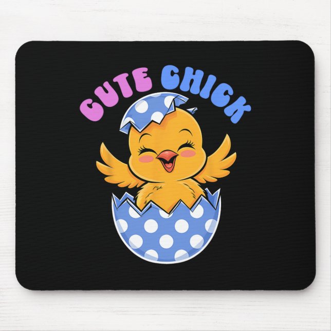Cute Chick Easter Bunny Easter Day Kid Toddler Boy Mouse Pad (Front)