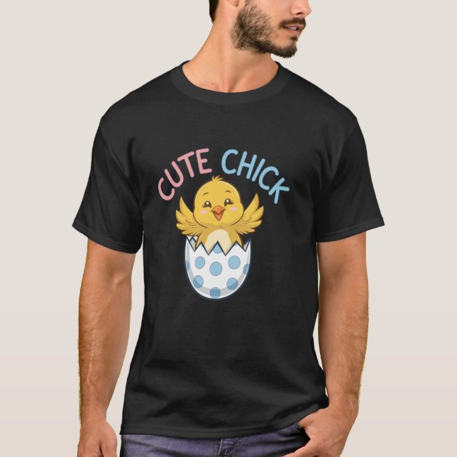 Cute Chick Easter Eggs Shirt Bunny Easter Day Kid  (Front)