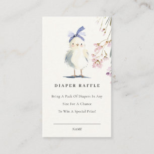 Cute Chick Farm Floral Diaper Raffle Baby Shower Enclosure Card