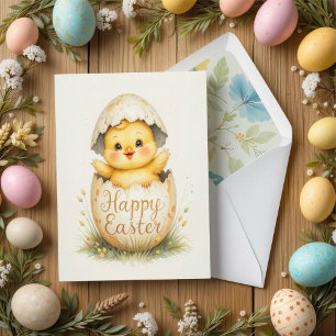 Cute Chick Happy Easter Greeting  Card