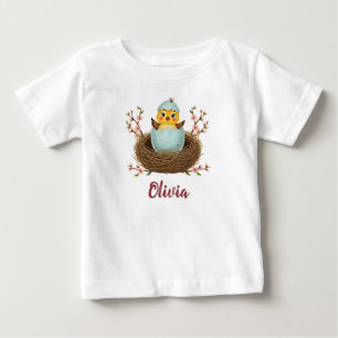 Cute Chick in Hatching Egg Baby T-Shirt