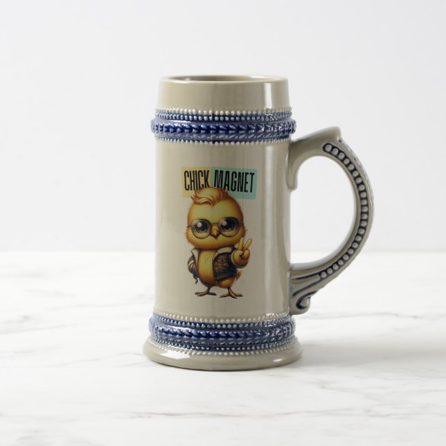 Cute Chick Magnet Funny Easter Beer Stein (Right)