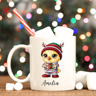 Cute Chick Personalized Christmas Mug