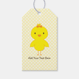 Cute Chick Personalized Text Gift Tags