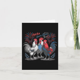 Cute Chicka Boom Boom Funny Chicken 4th Of July Pa Card