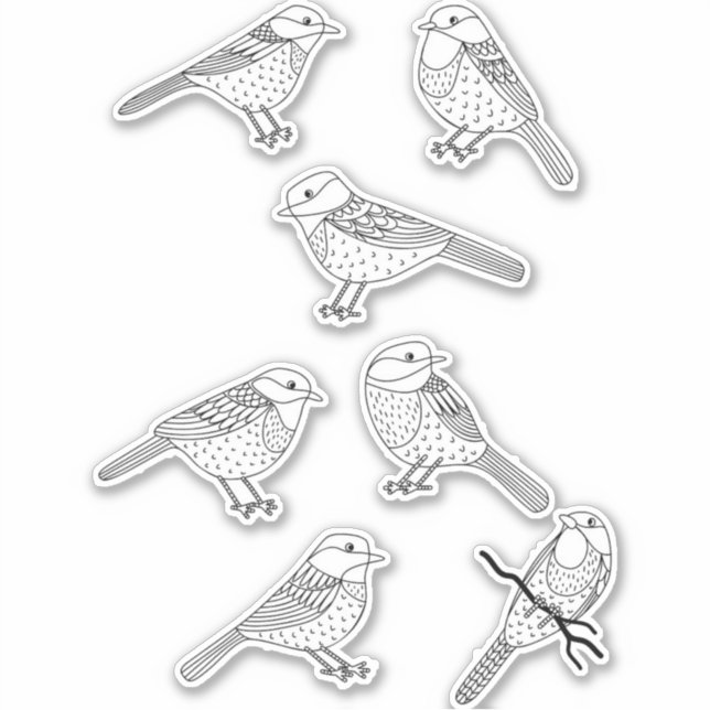 Cute Chickadee Bird Black and White Nature (Front)