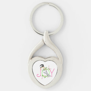 Cute Chickadee "Joy" Keychain
