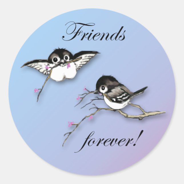 Cute Chickadees Friends Forever Stickers (Front)