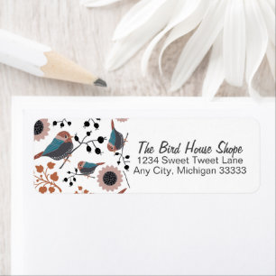 Cute Chickadees Pink Teal Pattern