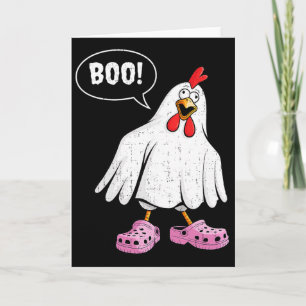 Cute Chicken Boo With Pink Shoes Funny Halloween M Card