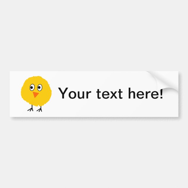 Cute chicken cartoon bumper sticker (Front)