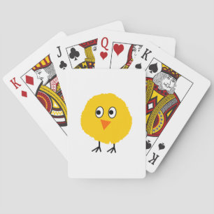 Cute chicken cartoon playing cards