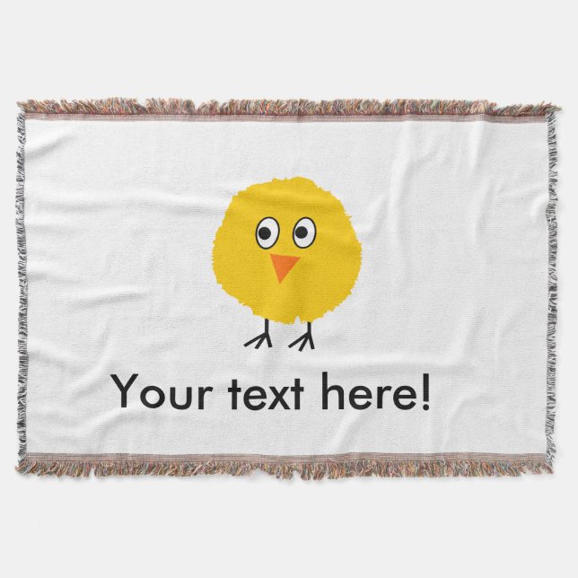 Cute chicken cartoon throw blanket (Front)
