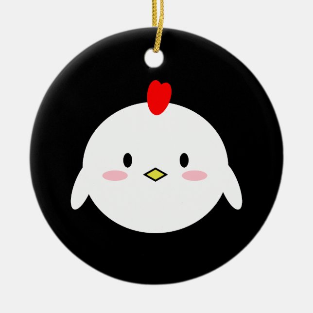 Cute Chicken Ceramic Ornament (Front)