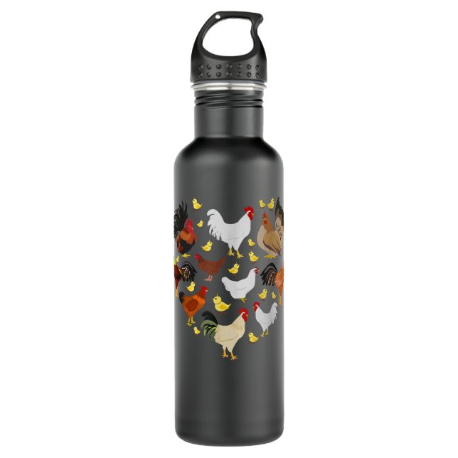 Cute Chicken Design For Men Women Farm Lovers Chic 710 Ml Water Bottle (Front)