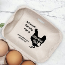 Cute Chicken Farm Fresh Eggs Carton Add Name