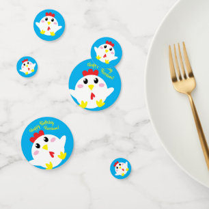 Cute Chicken Farm Kids 1st Birthday Party Confetti