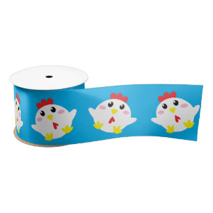 Cute Chicken Farm Kids 1st Birthday Party Satin Ribbon