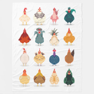 Cute Chicken Fleece Blanket
