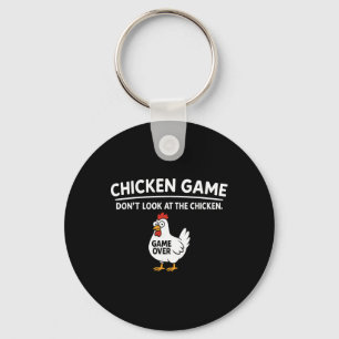 Cute Chicken Game Don't Look At The Chicken Funny Keychain