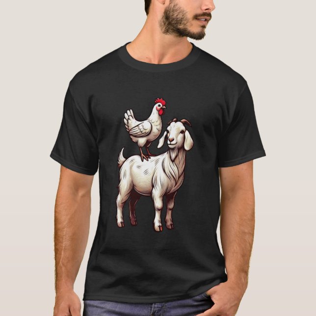 Cute Chicken Goat T-Shirt (Front)
