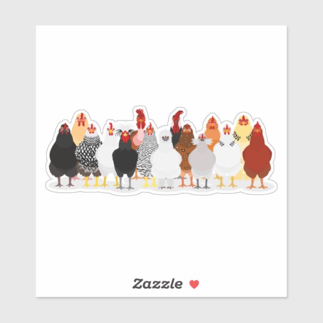 cute chicken group sticker (Feuille)