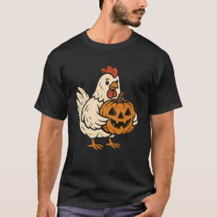 Cute Chicken Jack O Lantern Pumpkin Halloween T-Shirt