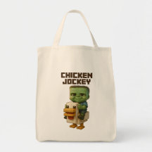 Cute Chicken Jockey Tote Bag Baby Riding a Chicken