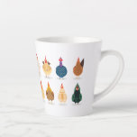 Cute Chicken Latte Mug<br><div class="desc">A group of colourful cute and funny hens and roosters standing in lines.</div>
