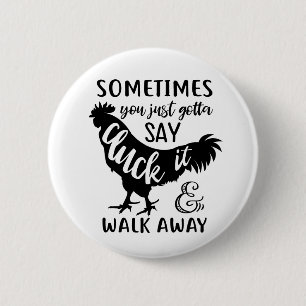 Cute Chicken Lover F Off Farm Farmer Rooster 2 Inch Round Button