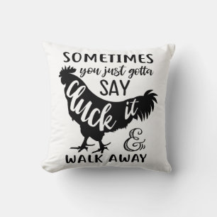 Cute Chicken Lover F Off Farm Farmer Rooster Throw Pillow